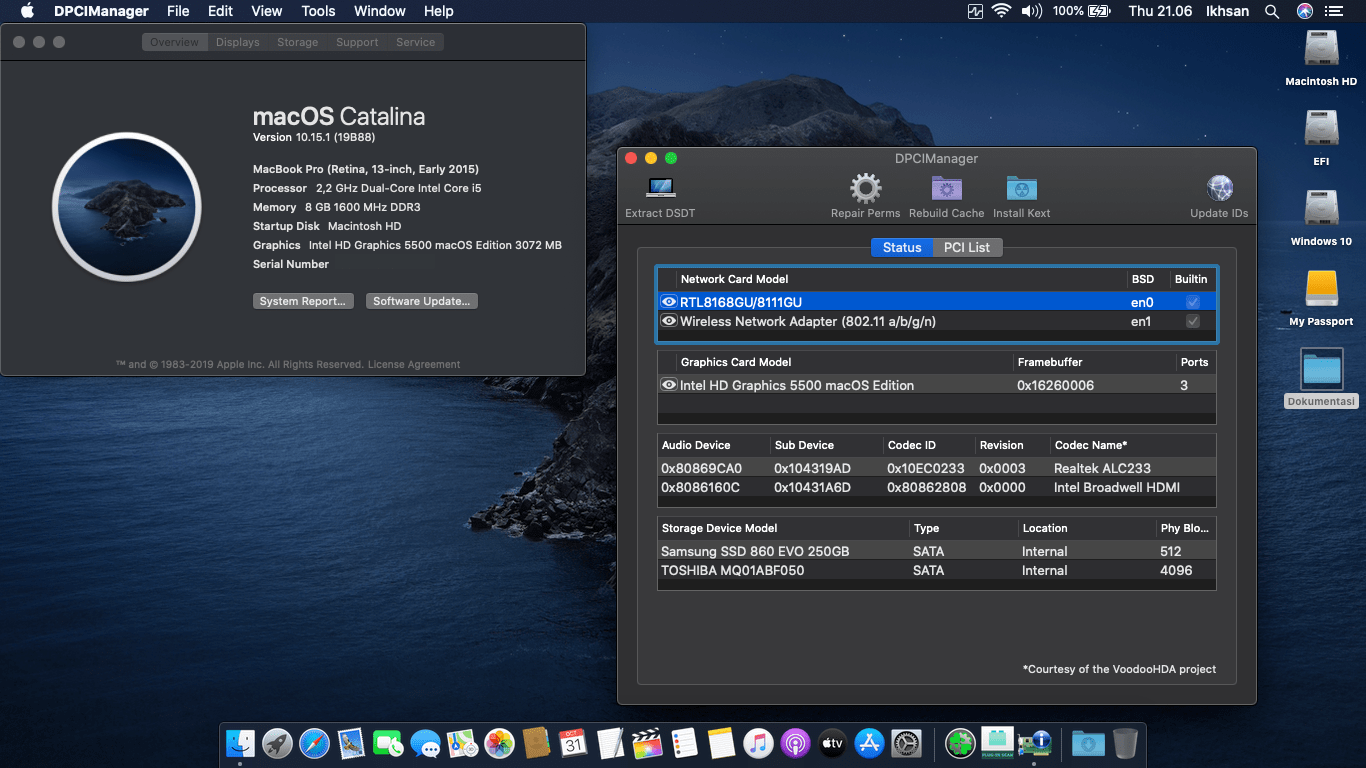 Success Hackintosh macOS Catalina 10.15.1 Build 19B88 at Asus X554L-JXX1153D